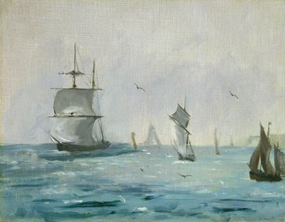 Vissersboot Aankomend, met de Wind Achter, 1864 door Édouard Manet